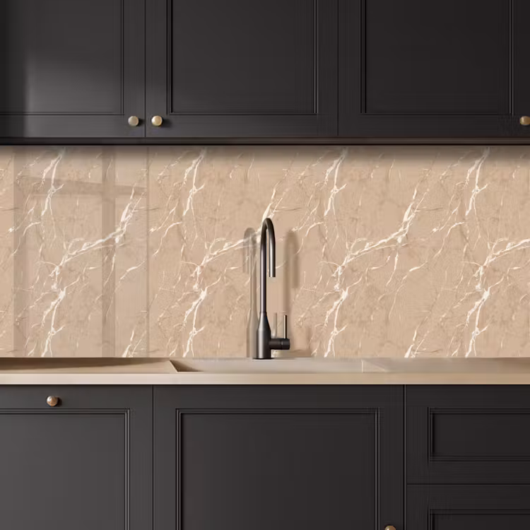 Beige - Marmer - Organisch - Wit keuken achterwand 2 middel 871 -sfeer1