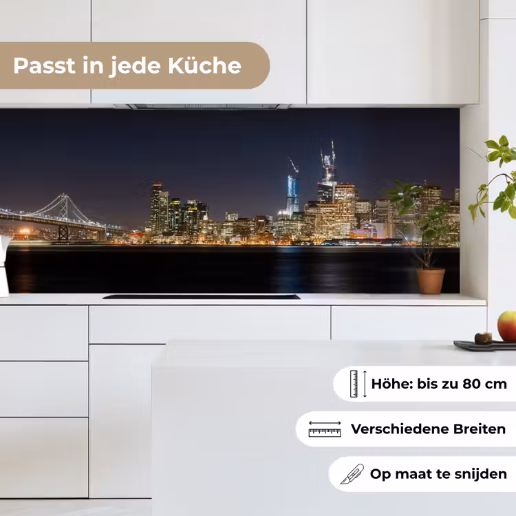 Verlichting - Hemel - Wolkenkrabbers - Skyline keuken achterwand 2 middel -sfeer4_DE
