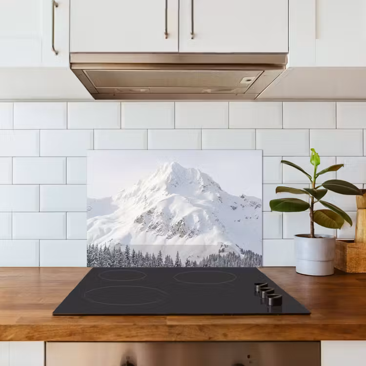 Berg - Sneeuw - Winter - Natuur - Wit keuken achterwand spatscherm klein -sfeer2