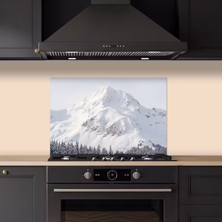 Berg - Sneeuw - Winter - Natuur - Wit keuken achterwand spatscherm klein -sfeer1