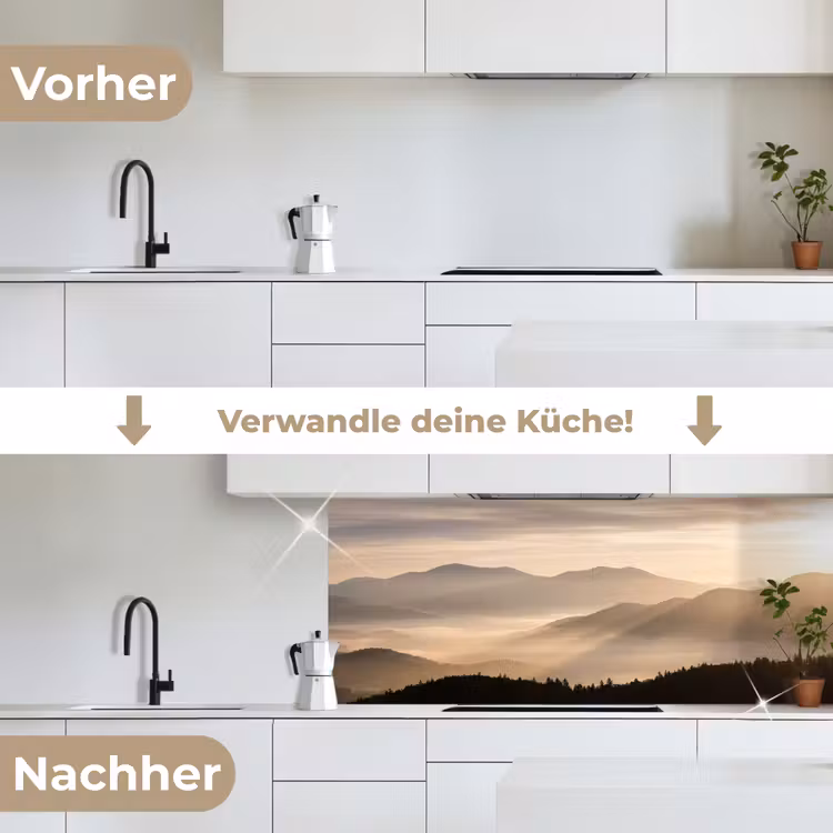 Bergen - Mist - Zonnestralen keuken achterwand 2 middel -voor-na_DE