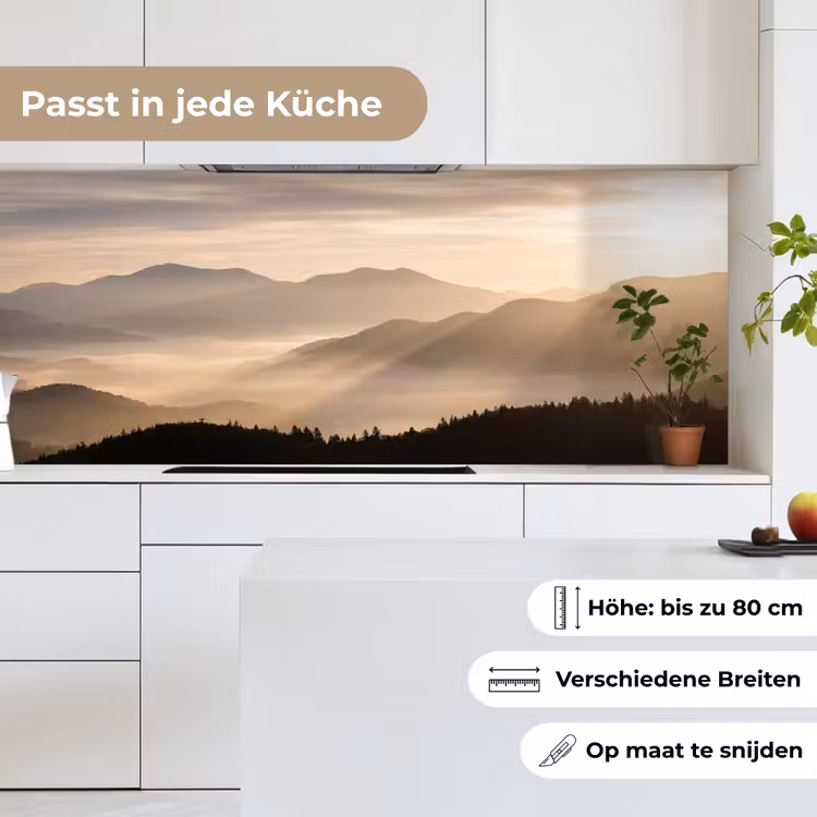 Bergen - Mist - Zonnestralen keuken achterwand 2 middel -sfeer4_DE