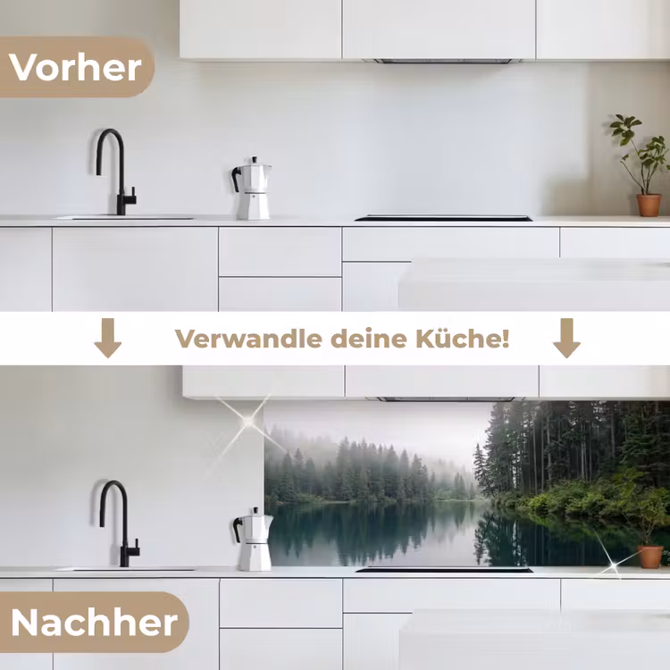 Bergen - Meer - Bos keuken achterwand 2 middel -voor-na_DE