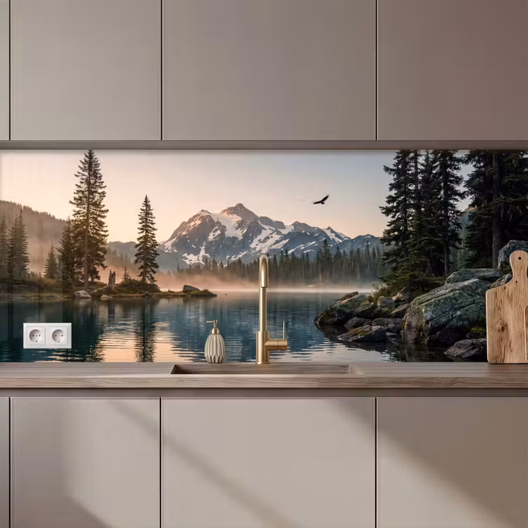 Bergen - Water - Bomen keuken achterwand 2 middel zz_3dshopping