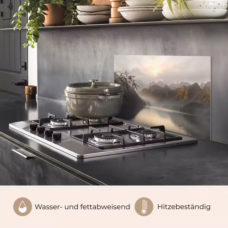 Bergen - Water - Mist - Natuur - Landschap keuken achterwand spatscherm klein -usp_DE