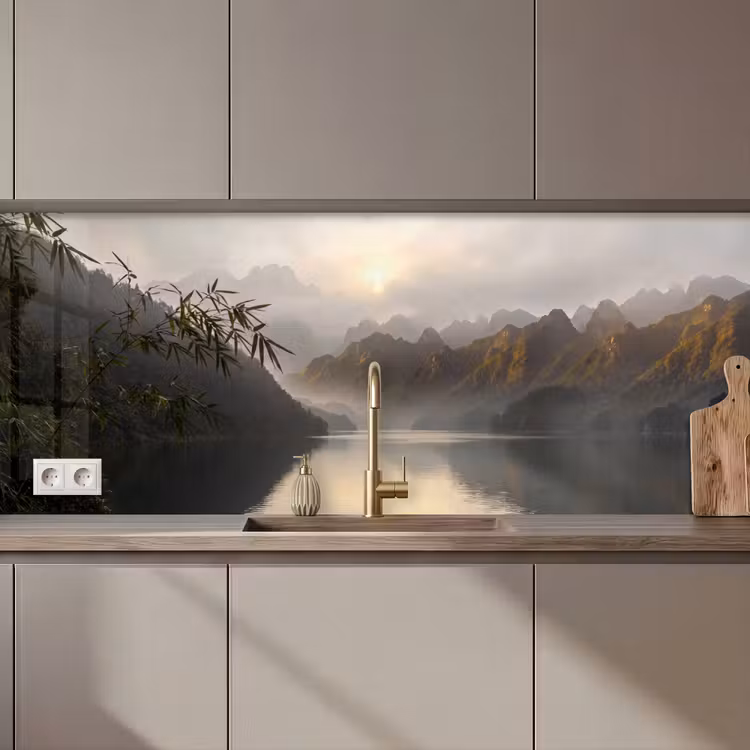 Bergen - Water - Mist - Natuur - Landschap keuken achterwand 2 middel zz_3dshopping