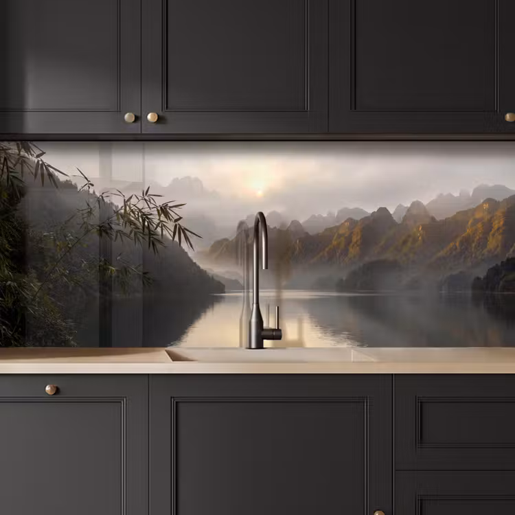 Bergen - Water - Mist - Natuur - Landschap keuken achterwand 2 middel -sfeer1