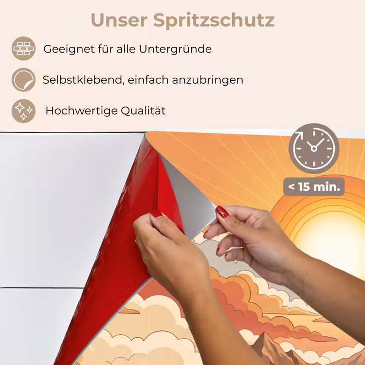 Bergen - Wolken - Natuur - Zonsopgang - Oranje keuken achterwand spatscherm klein -spatscherm_DE