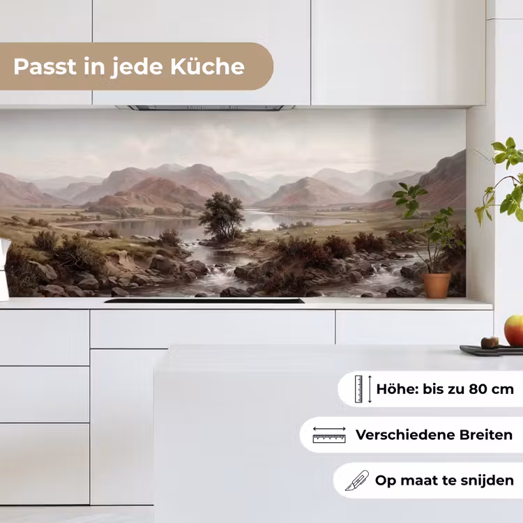 Berglandschap - Meer - Bergen - Vallei - Klassiek keuken achterwand 2 middel -sfeer4_DE