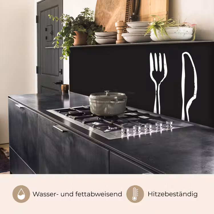 Bestek - Staand - Zwart - Wit keuken achterwand 2 middel -usp_DE