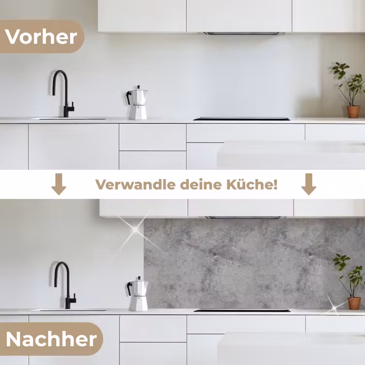 Beton - Grijs - Patronen keuken achterwand 2 middel 871 -voor-na_DE