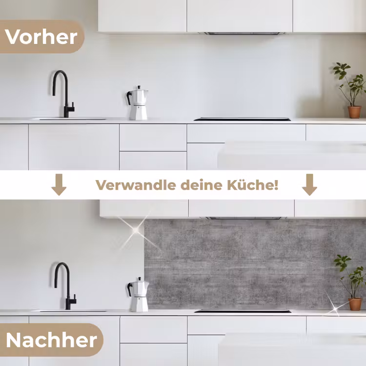 Beton - Patroon - Antiek keuken achterwand 2 middel 871 -voor-na_DE