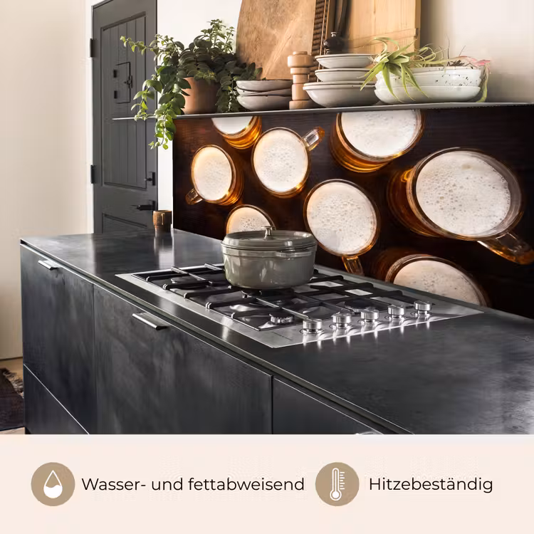 Bier - Glazen - Schuim - Hout - Drank keuken achterwand 2 middel -usp_DE