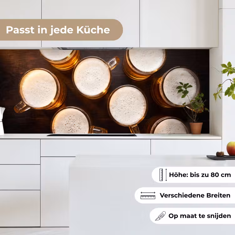 Bier - Glazen - Schuim - Hout - Drank keuken achterwand 2 middel -sfeer4_DE