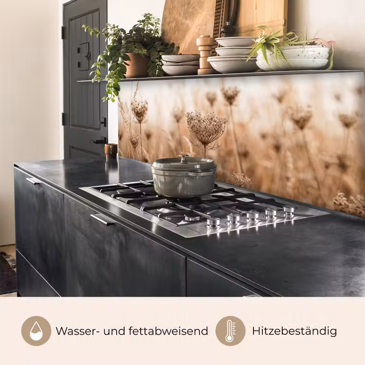 Schermbloem - Droogbloem - Winter - Beige - Minimalistisch keuken achterwand 2 middel -usp_DE