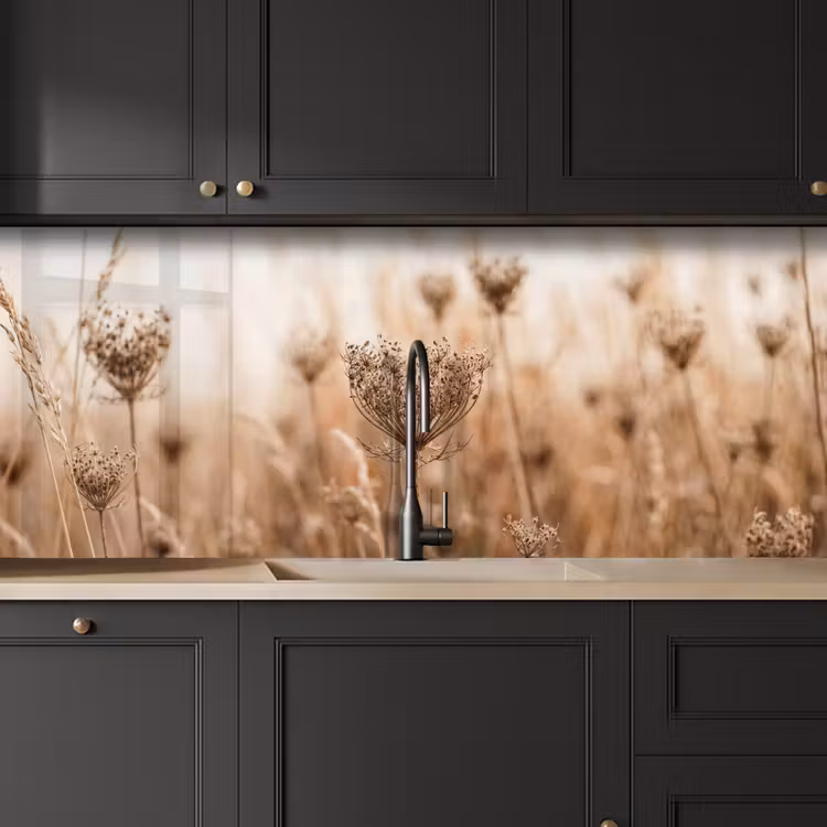 Schermbloem - Droogbloem - Winter - Beige - Minimalistisch keuken achterwand 2 middel -sfeer1
