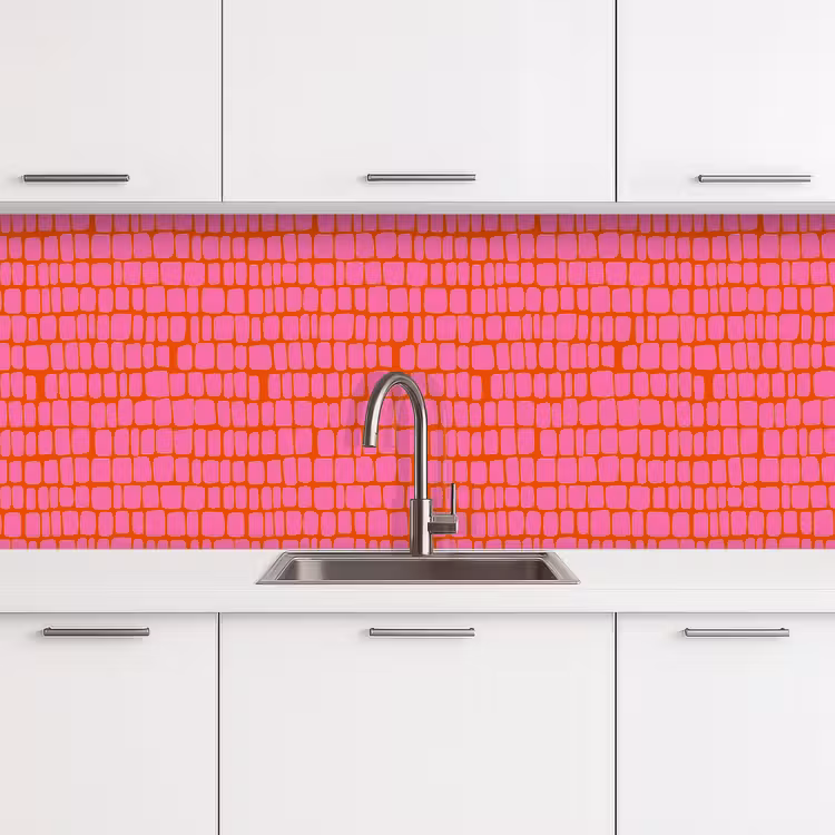 Organisch - Raster - Roze keuken achterwand 2 middel 871 -3d