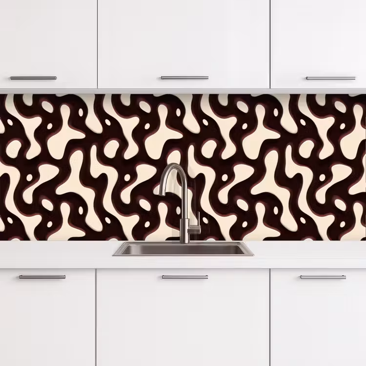 Organisch - Krachtig - Bruin keuken achterwand 2 middel 871 -3d