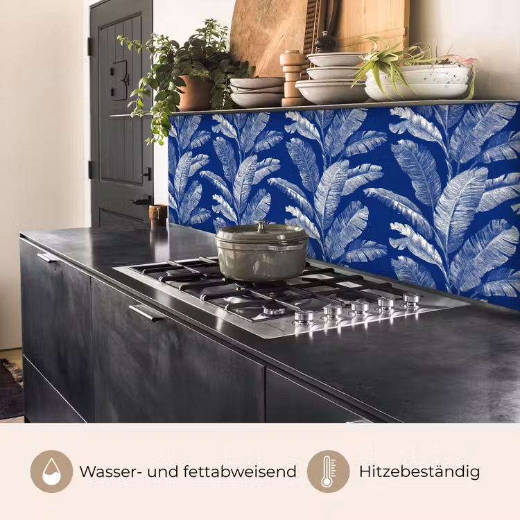 Blad - Palm - Blauw keuken achterwand 2 middel 871 -usp_DE
