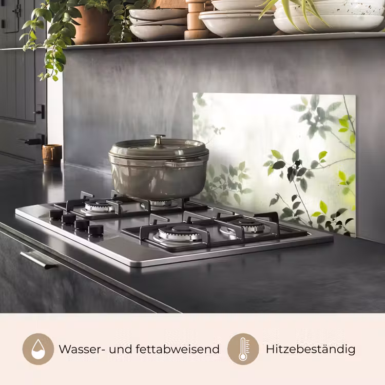 Blad - Schaduw - Natuur - Abstract - Groen keuken achterwand spatscherm klein -usp_DE