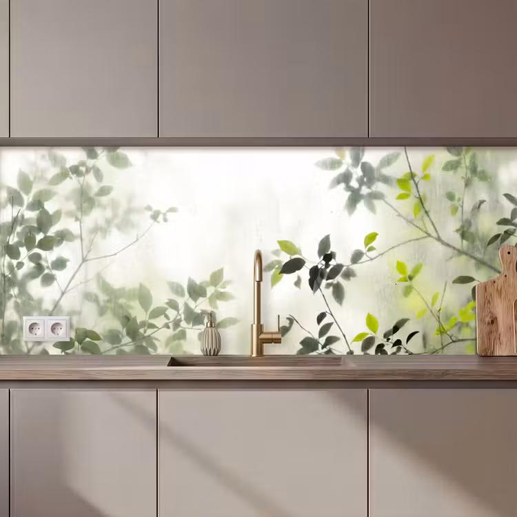 Blad - Schaduw - Natuur - Abstract - Groen keuken achterwand 2 middel zz_3dshopping