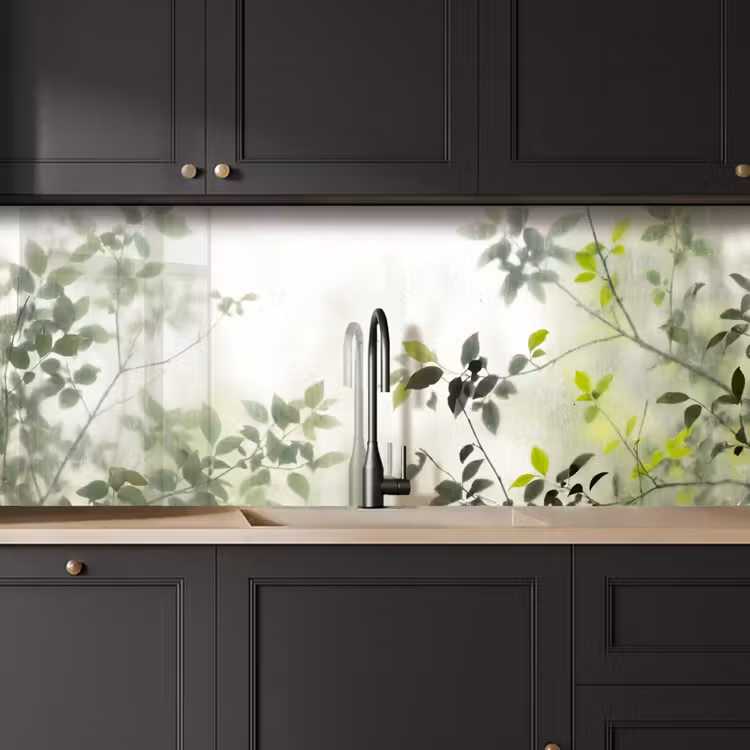 Blad - Schaduw - Natuur - Abstract - Groen keuken achterwand 2 middel -sfeer1