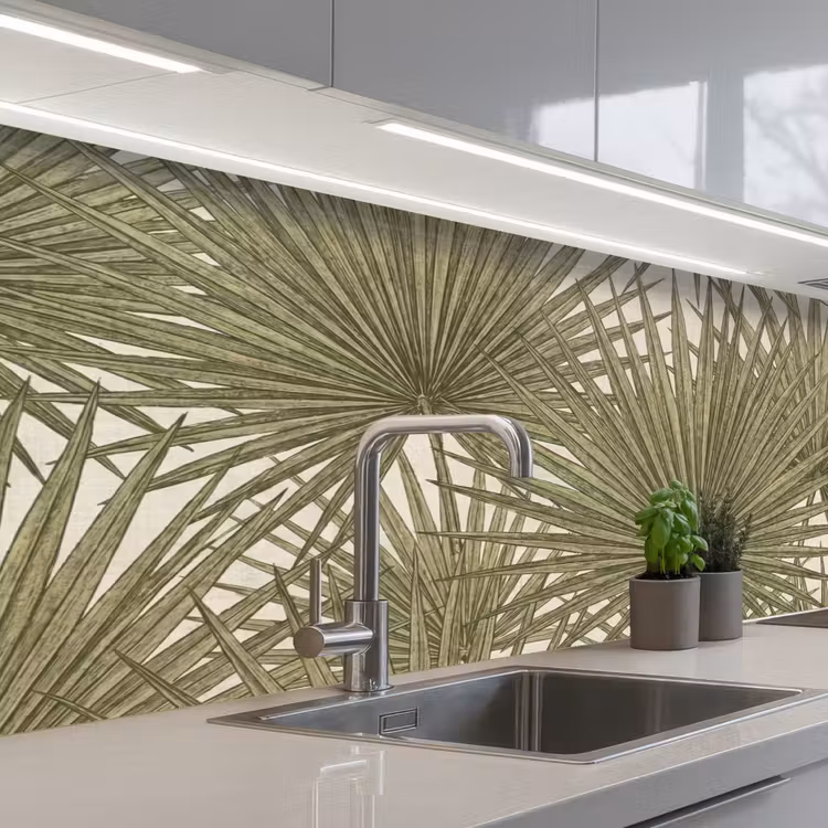 Blad - Tropisch - Patroon - Natuur - Groen keuken achterwand 2 middel -3d_schuin