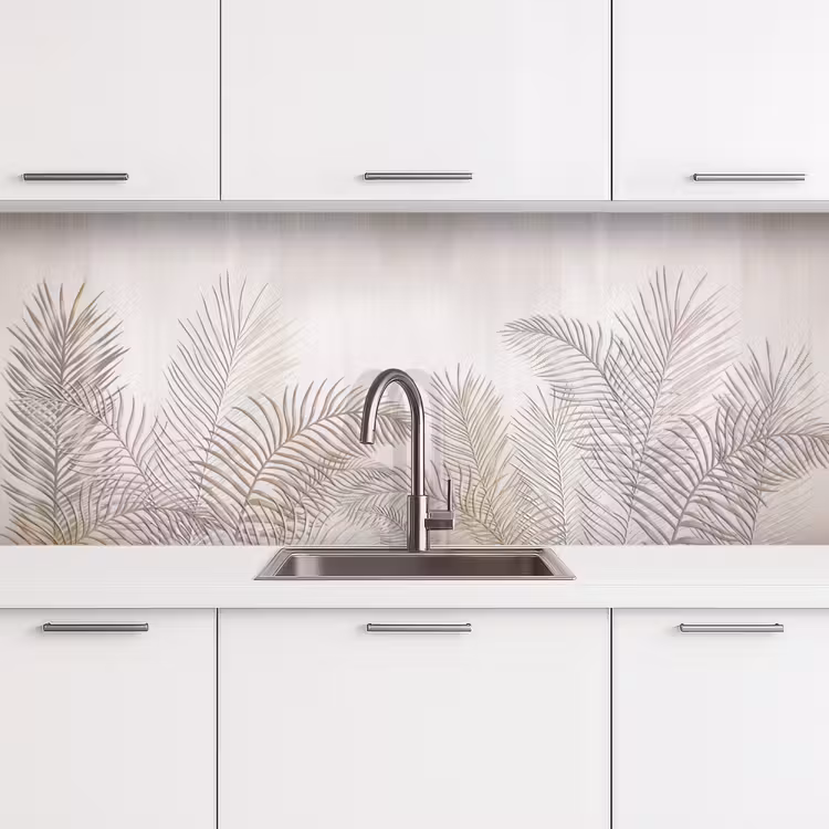Bladeren - Beige - Botanisch - Vintage keuken achterwand 2 middel -3d