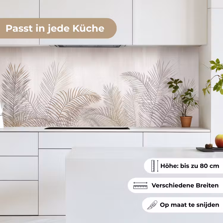 Bladeren - Beige - Botanisch - Vintage keuken achterwand 2 middel -sfeer4_DE