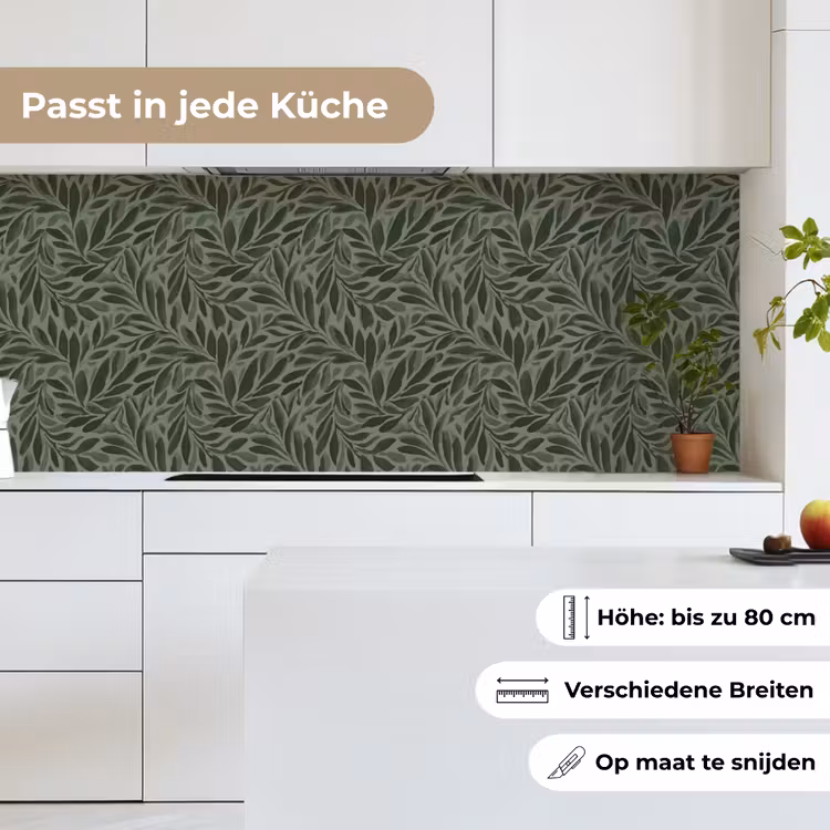 Bladeren - Organisch - Groen keuken achterwand 2 middel 871 -sfeer4_DE
