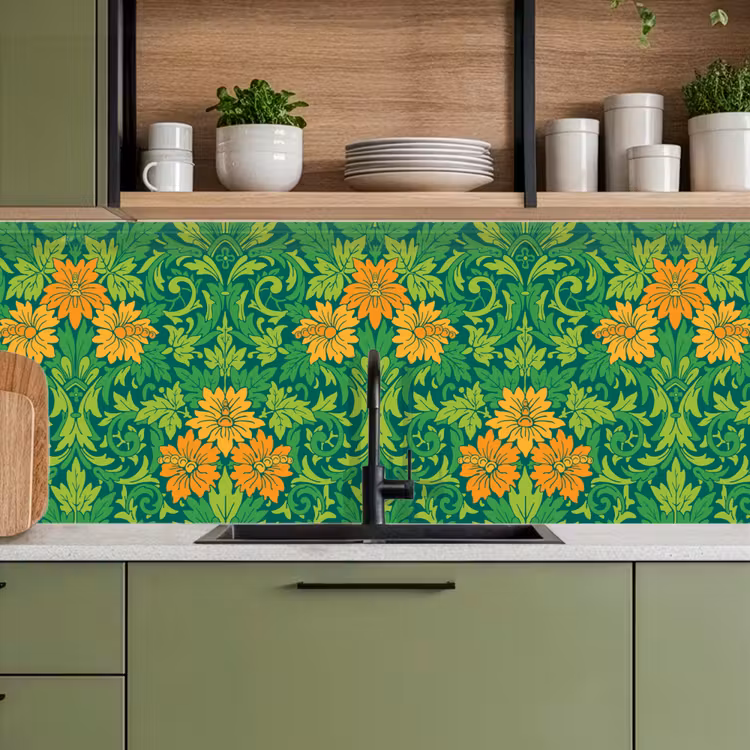 Bladeren - Bloemen - Boho - Hippie - Patronen keuken achterwand 2 middel 871 -sfeer3