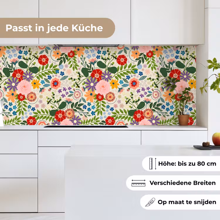 Bladeren - Bloemen - Design keuken achterwand 2 middel 871 -sfeer4_DE