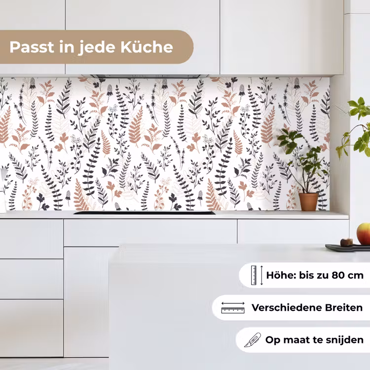 Bladeren - Bloemen - Design keuken achterwand 2 middel 871 -sfeer4_DE