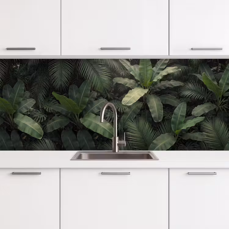 Bladeren - Groen - Tropisch - Natuur keuken achterwand 2 middel -3d