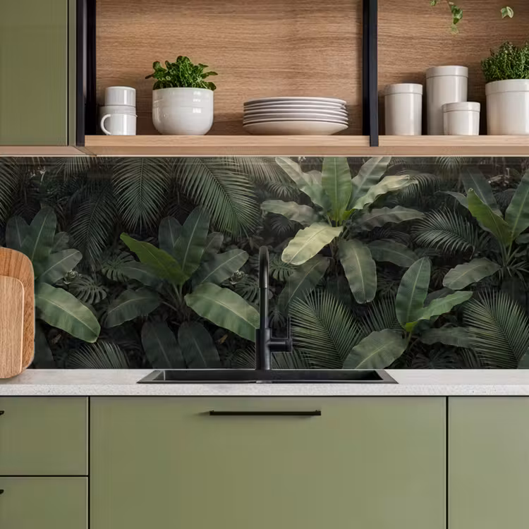 Bladeren - Groen - Tropisch - Natuur keuken achterwand 2 middel -sfeer3