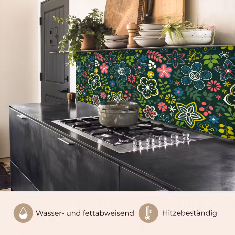 Bladeren - Patronen - Bloemen keuken achterwand 2 middel 871 -usp_DE