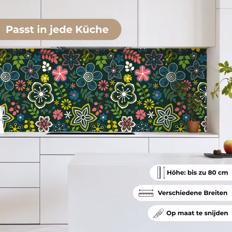 Bladeren - Patronen - Bloemen keuken achterwand 2 middel 871 -sfeer4_DE