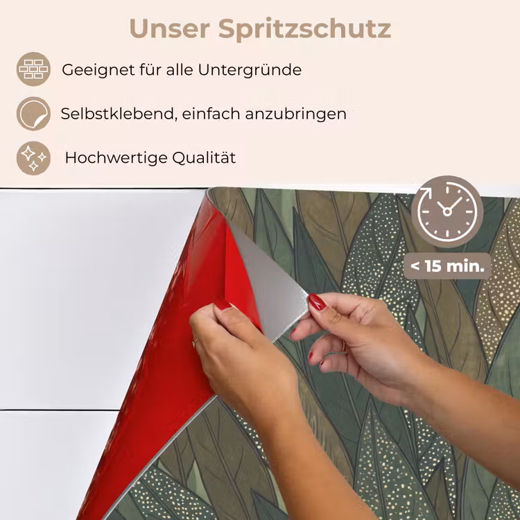 Bladeren - Patroon - Gestippeld - Natuur - Groen keuken achterwand spatscherm klein -spatscherm_DE