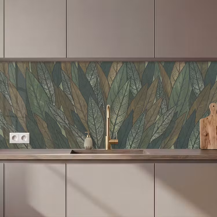 Bladeren - Patroon - Gestippeld - Natuur - Groen keuken achterwand 2 middel zz_3dshopping