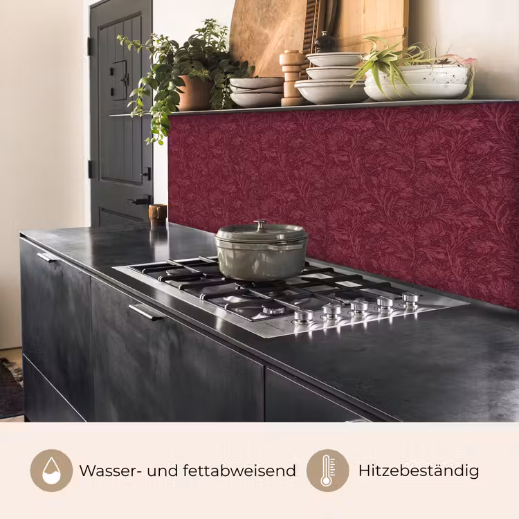 Bladeren - Patroon - Paars keuken achterwand 2 middel 871 -usp_DE