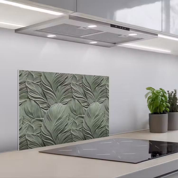 Bladeren - Textuur - Groen keuken achterwand spatscherm klein 900 -3d_schuin