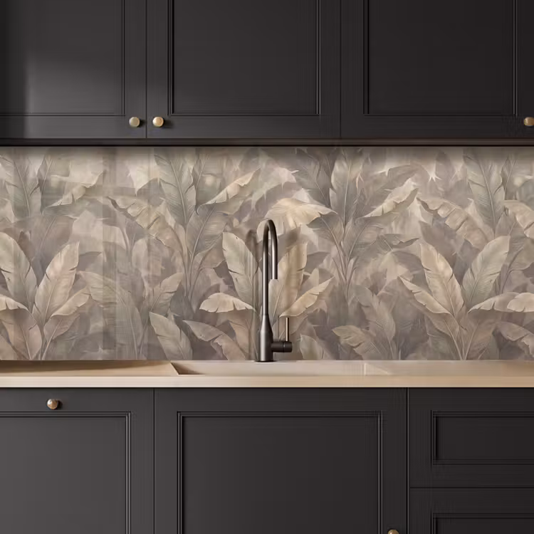 Bladeren - Tropisch - Natuur - Modern - Beige keuken achterwand 2 middel -sfeer1