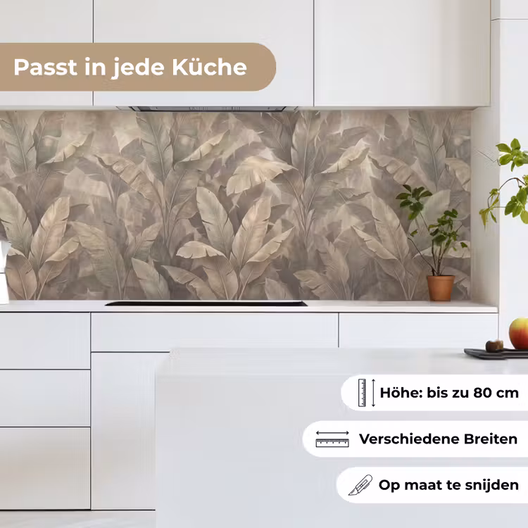 Bladeren - Tropisch - Natuur - Modern - Beige keuken achterwand 2 middel -sfeer4_DE