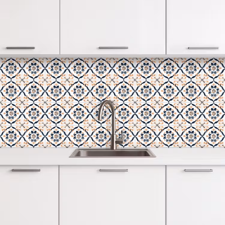 Bladvorm - Patroon - Kleurrijk keuken achterwand 2 middel 871 -3d