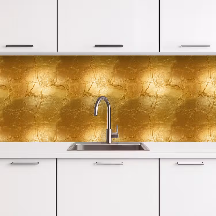 Bladgoud - Vintage - Textuur - Warm Goud keuken achterwand 2 middel 871 -3d