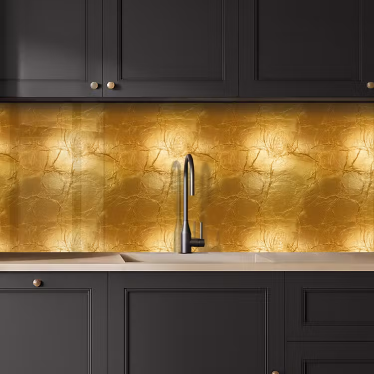 Bladgoud - Vintage - Textuur - Warm Goud keuken achterwand 2 middel 871 -sfeer1