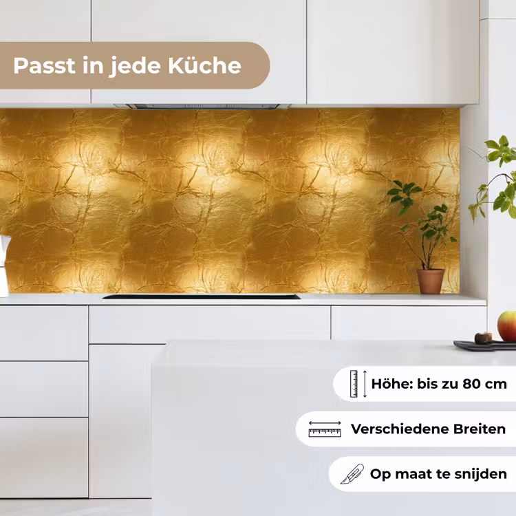 Bladgoud - Vintage - Textuur - Warm Goud keuken achterwand 2 middel 871 -sfeer4_DE
