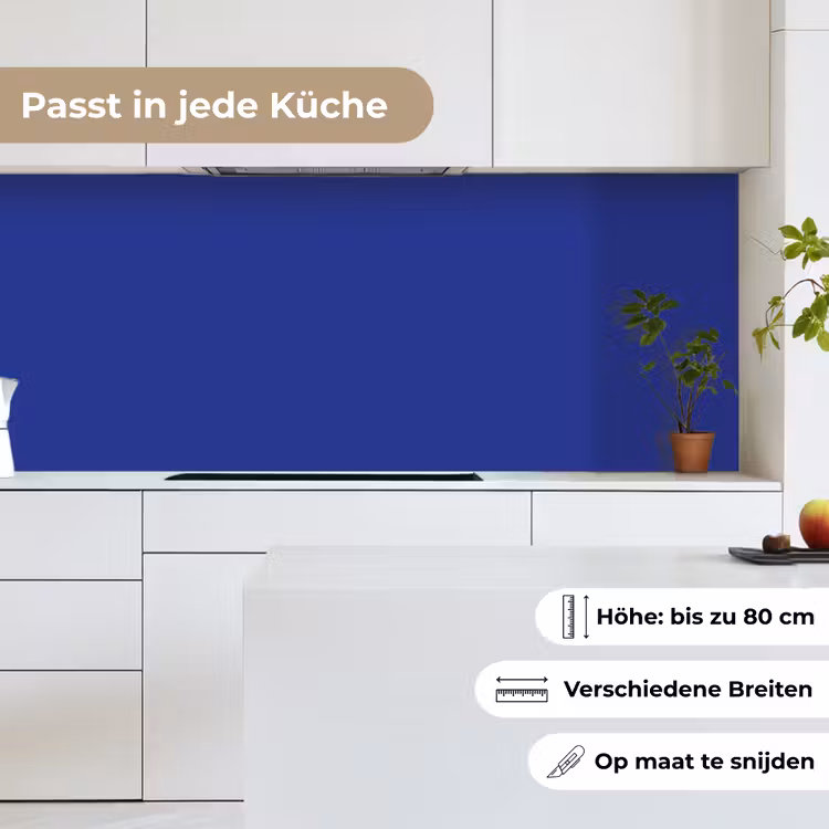 Blauw - Effen kleur - Donkerblauw keuken achterwand 2 middel 871 -sfeer4_DE