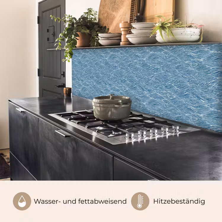 Blauw - Wit - Golven - Getekend - Textuur keuken achterwand 2 middel 871 -usp_DE