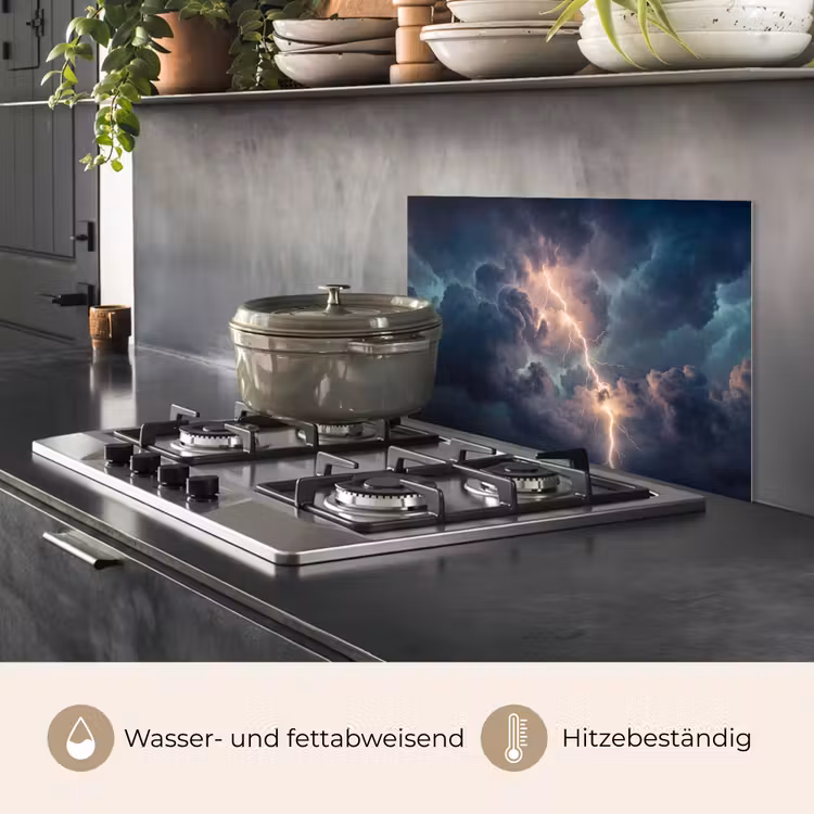 Bliksem - Storm - Natuur - Donker keuken achterwand spatscherm klein -usp_DE